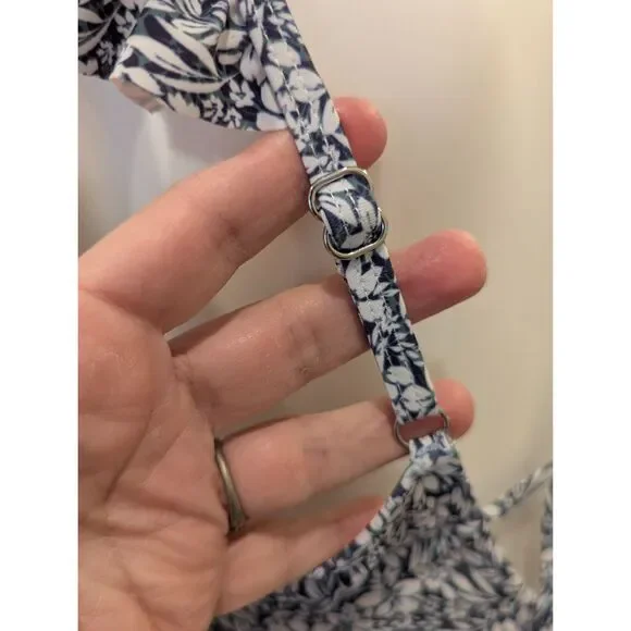 PinkBlush Blue Floral Ruffle Maternity One-Piece Swimsuit – Size M  – NWT - Picture 6 of 12